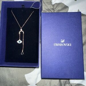 Swarovski Swarovski Symbolic Evil Eye Y Necklace, Rose-gold tone plated